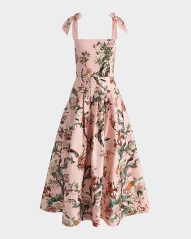 strapless open back dress PINK FLORAL SILK MAXI DRESS – Elegance Boutique