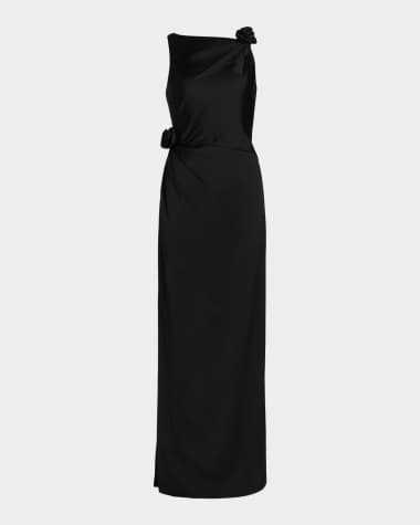 sam formal satin open back dress Sheath-Column Maxi Luxe Satin Formal Dress COCOMELODY CS0599, Burgundy