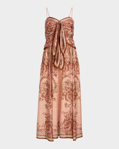zimmerman dress sale Zimmermann Patience Floral Linen Mini while the tie Zimmermann | Neiman Marcus