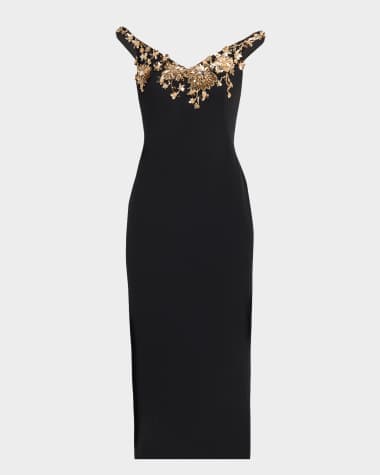 metallic gold and black dress Isla Black & Gold Metallic Midi Dress – Girl In Mind