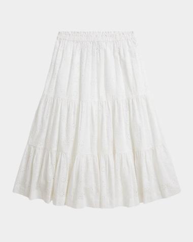 Polo Ralph Lauren Little Girl's & Girl's Eyelet Cotton A-Line Maxi Skirt