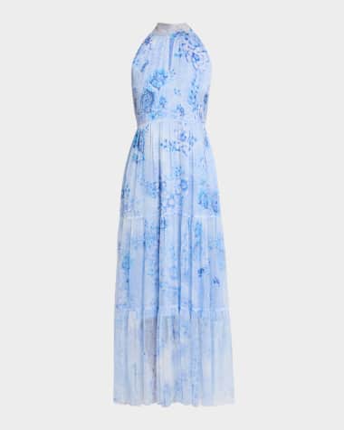 Blue Silk Dress