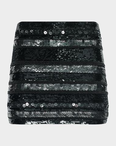 L'AGENCE Dion Sequin Mini Skirt