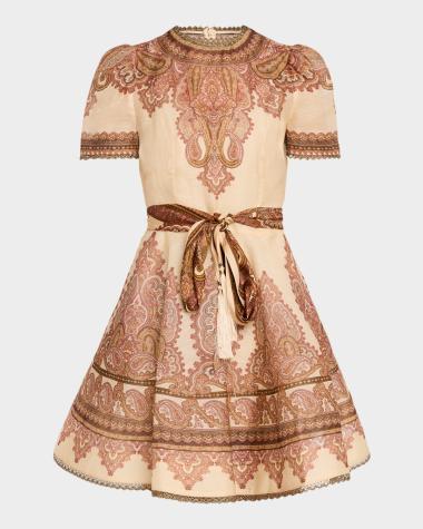 zimmermann golden lace mini dress Dresses a belted waist