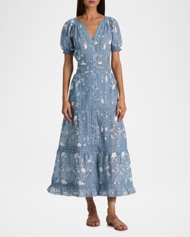 neiman marcus casual dresses Designer Spring Daytime for Women Caroline Constas Light Blue Size:16/18Y fest Ladies dresses 100% cotton
