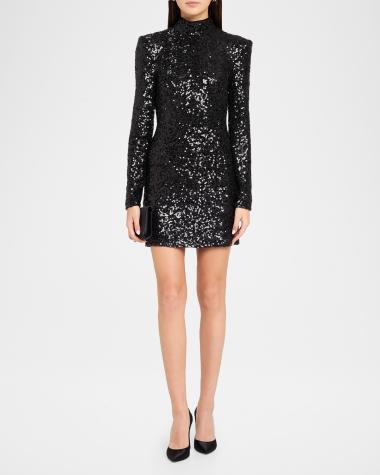 Black Sequin Cocktail Dress