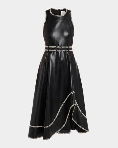 balenciaga leather dress Black Women's Designer Dresses Leather jacket