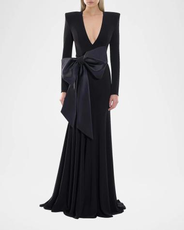 Long Sleeve Designer Evening Gowns for Women