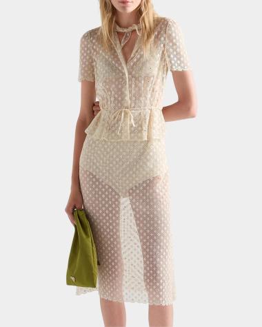 long mesh dress SLEEVE LACE MIDI IN PINK | CULT MIA Dress Length:Floor Length SCH003374_B Topshop sheer lace volume like sequin details as