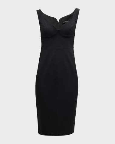knee length dresses for ladies Black Halo Aurelius Strapless Midi Dress in Black – Suite 201