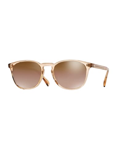 Oliver Peoples Finley Round Mirrored Acetate Sunglasses
