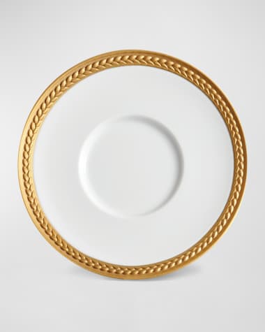 L'Objet Soie Tressee 24K Gold-Plated Saucer
