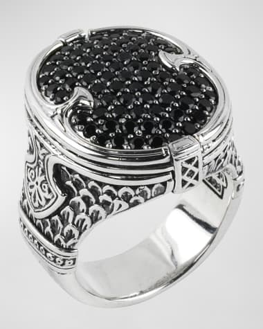Konstantino Men's Sterling Silver Pave Spinel Signet Ring, Size 10
