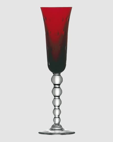 Saint Louis Crystal Bubble Flute, Red