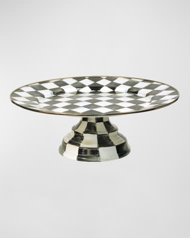 MacKenzie-Childs Large Courtly Check Pedestal Platter