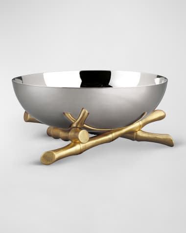 L'Objet Bambou 24K Gold-Plated Bowl, 12" Round