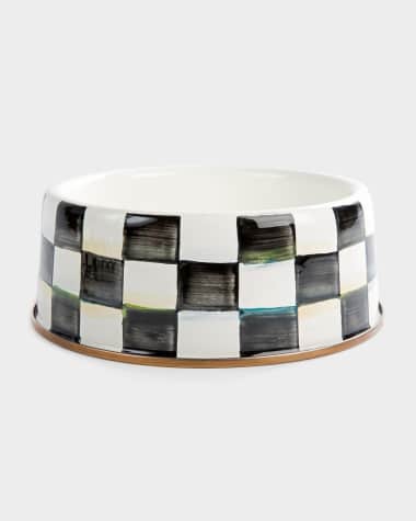 MacKenzie-Childs Courtly Check Large Dog Bowl