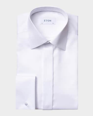 Eton Men's Contemporary Fit Diamond-Weave Dress Shirt