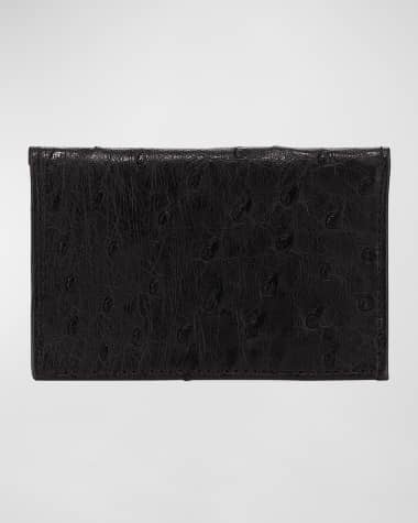 Abas Ostrich Bi-Fold Card Case