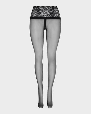 Commando Sexy Sheer Lace-Waist Tights