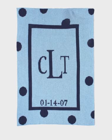 Butterscotch Blankees Polka-Dot Knit Blanket, Blue