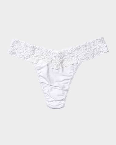 Hanky Panky Original-Rise Organic Cotton Lace-Trim Thong