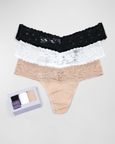 Hanky Panky Three-Pack Original-Rise Organic Cotton Thongs