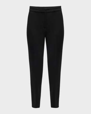 St. John Emma Marocain Cropped Pants, Caviar