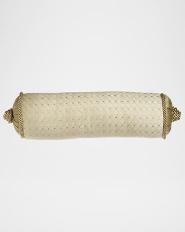 Austin Horn Collection Antoinette Diamond-Stitch Neck Roll Pillow, 6" x 19"