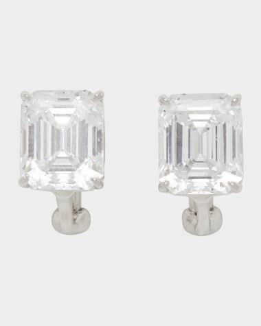 Fantasia by DeSerio Sterling Silver 6.5ct Emerald-Cut Stud Earrings