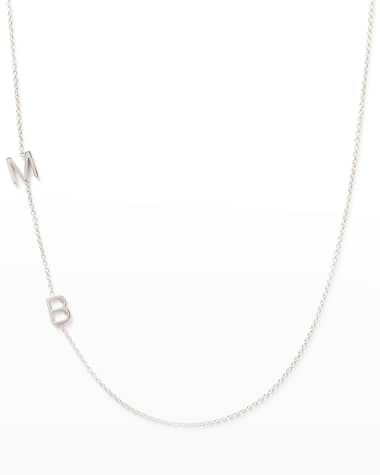Maya Brenner Designs Mini 2-Letter Personalized Necklace, 14k White Gold