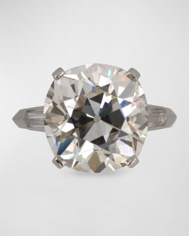 NM Estate Estate Platinum Cushion Diamond Ring, Size 6
