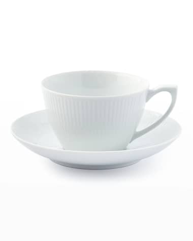 Royal Copenhagen White Plain Cup and Saucer