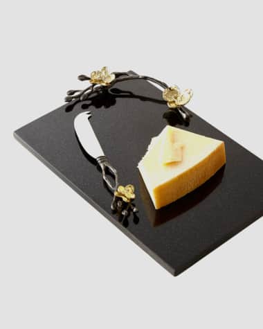 Michael Aram Gold Orchid Small Cheese Board & Knife