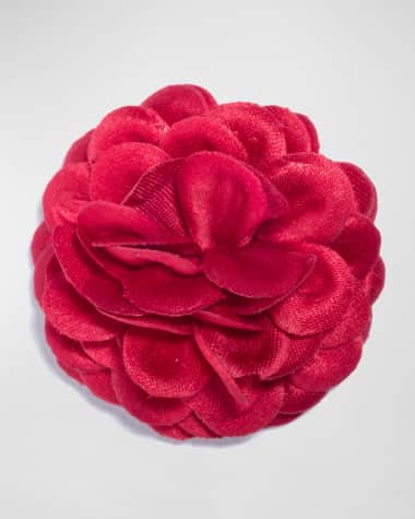 hook + Albert Satin Dahlia Lapel Flower, Red