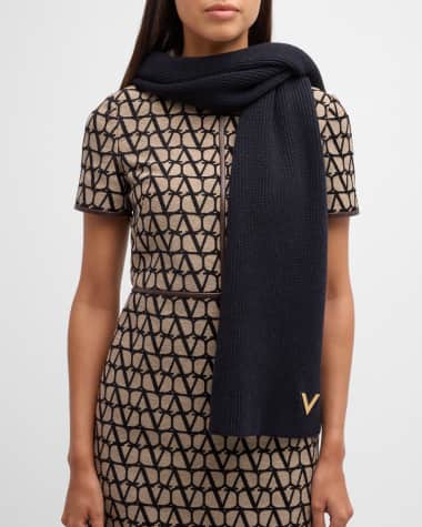 Valentino Garavani Bandeaux Knit Cashmere Scarf
