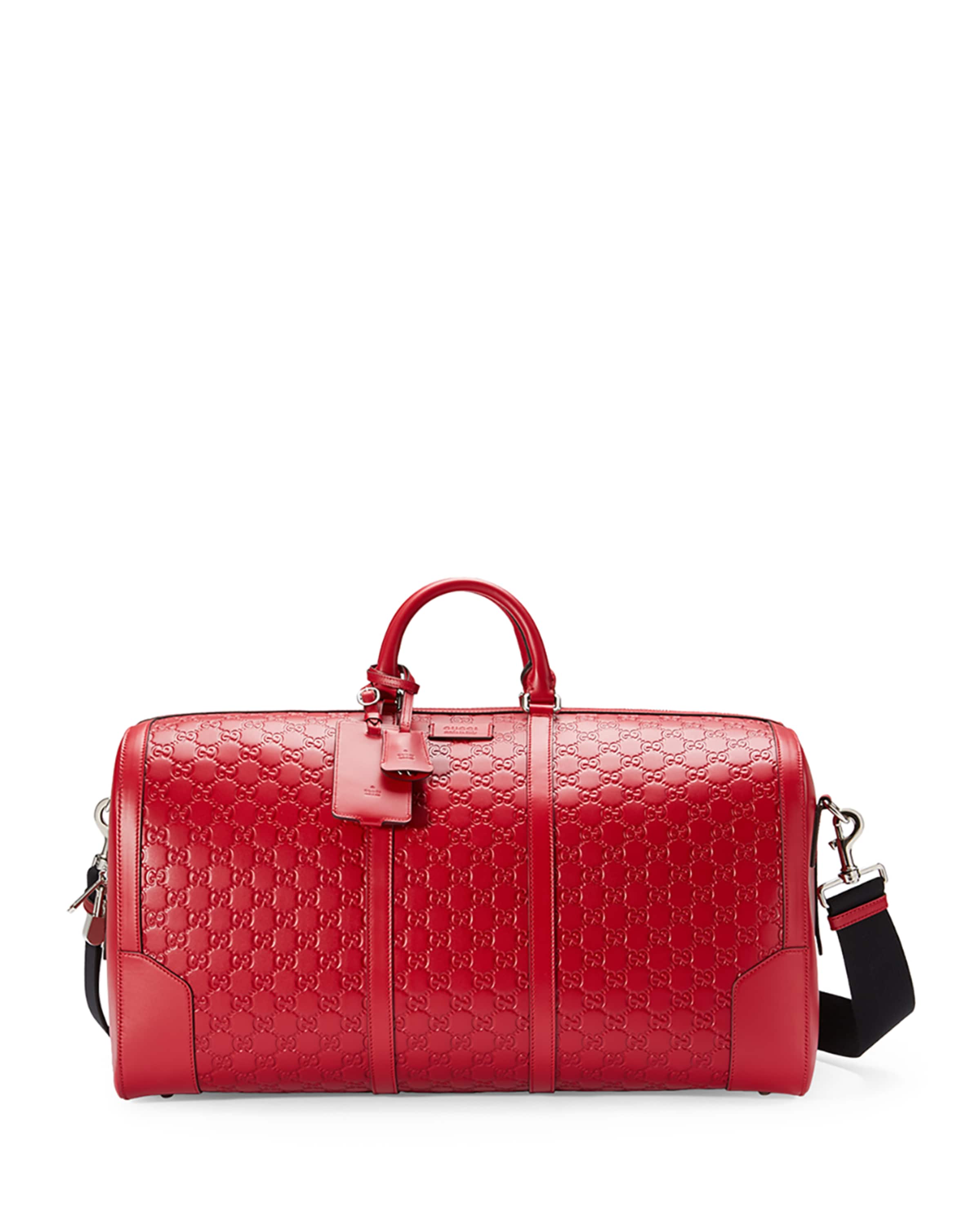 Gucci Signature Large Leather Duffel Bag Neiman Marcus