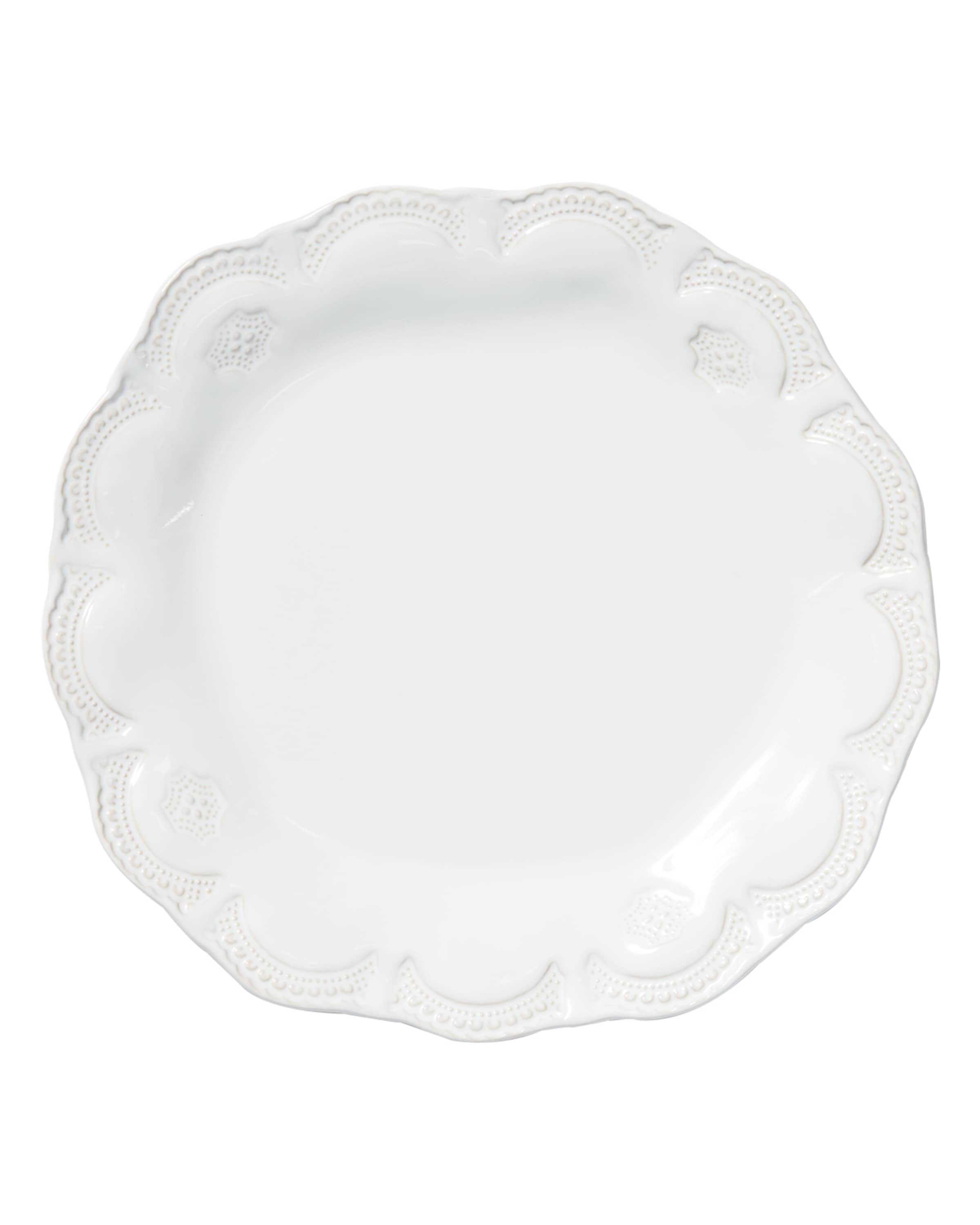 Vietri Incanto Stone Lace Salad Plate, White