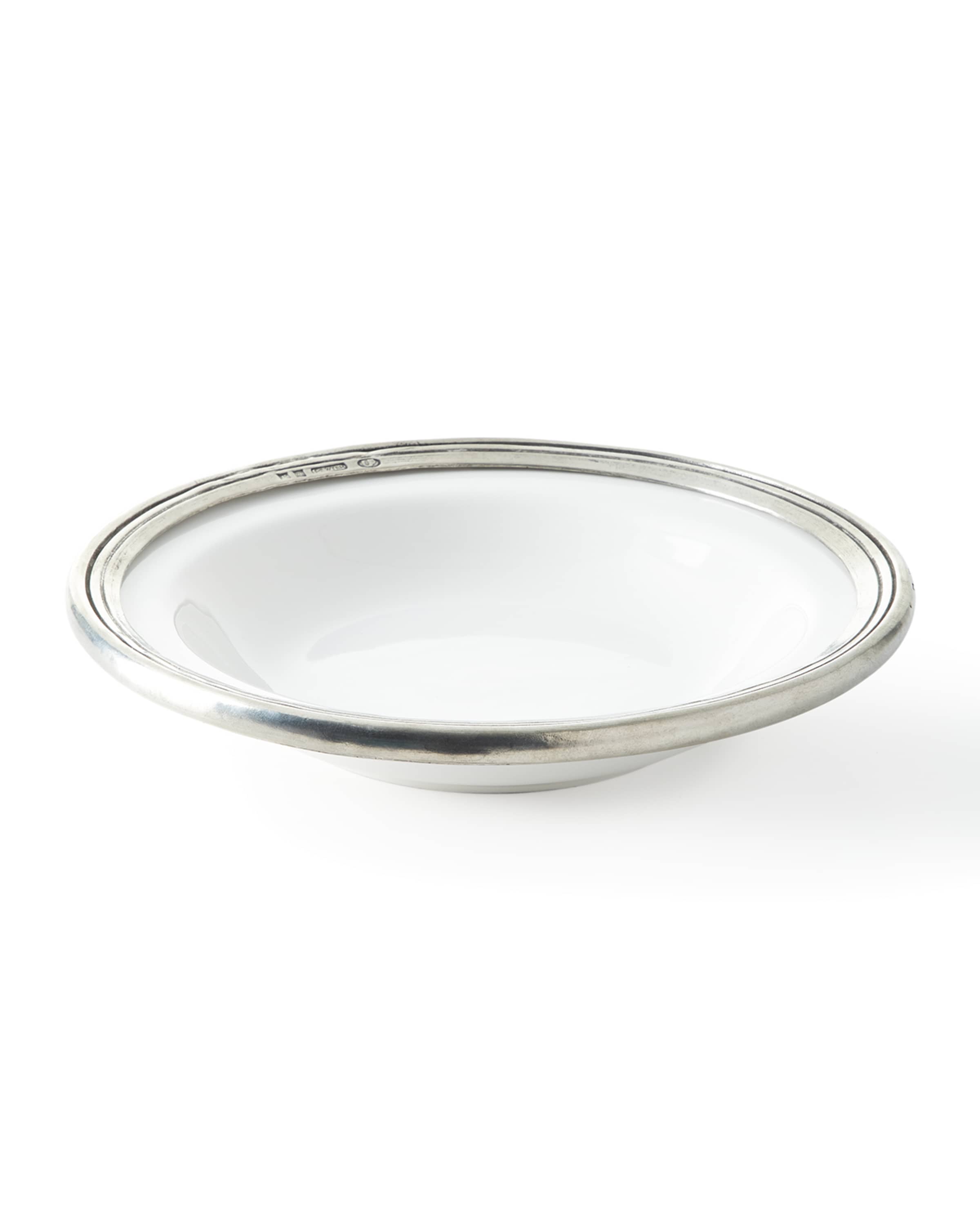 Neiman Marcus Pewter and Ceramic Soup Bowl
