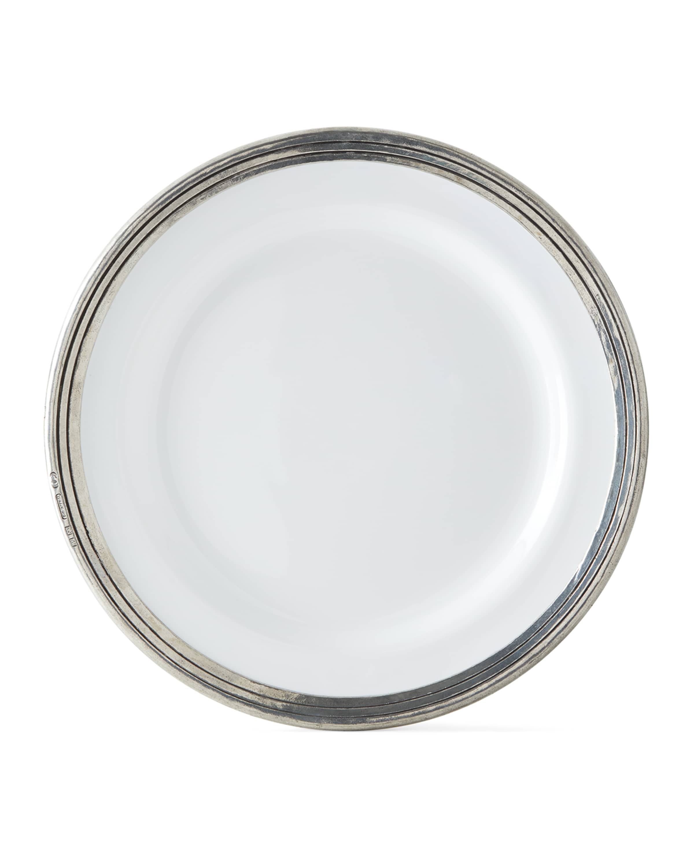 Neiman Marcus Pewter and Ceramic Dinner Plate