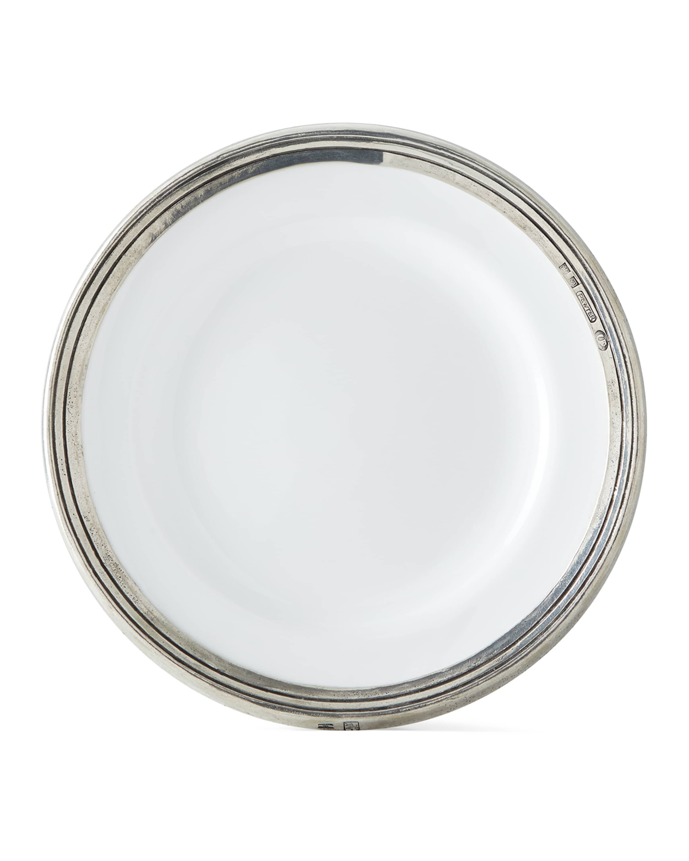 Neiman Marcus Pewter and Ceramic Dessert Plate