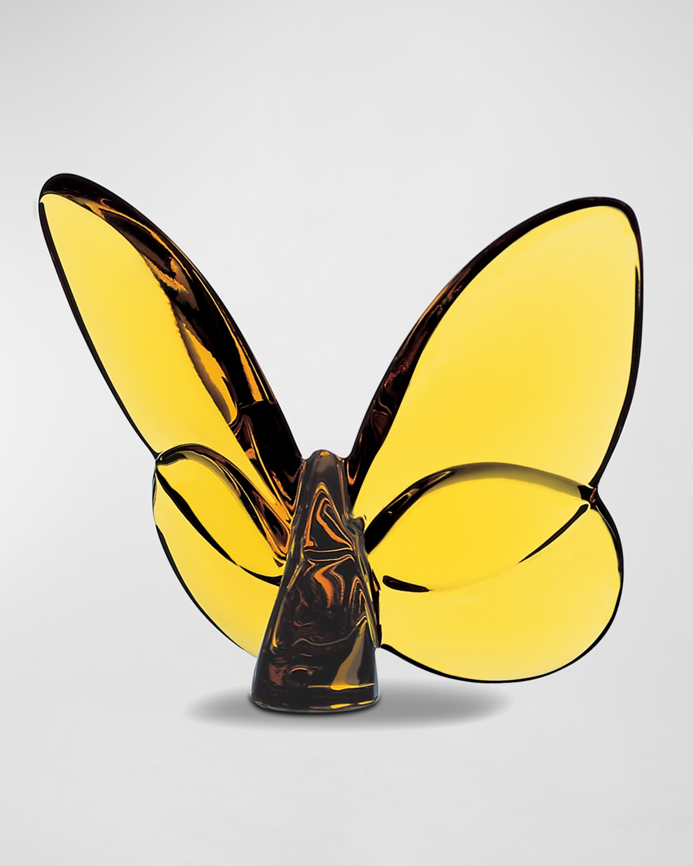 Baccarat 2.5" Lucky Crystal Amber Butterfly
