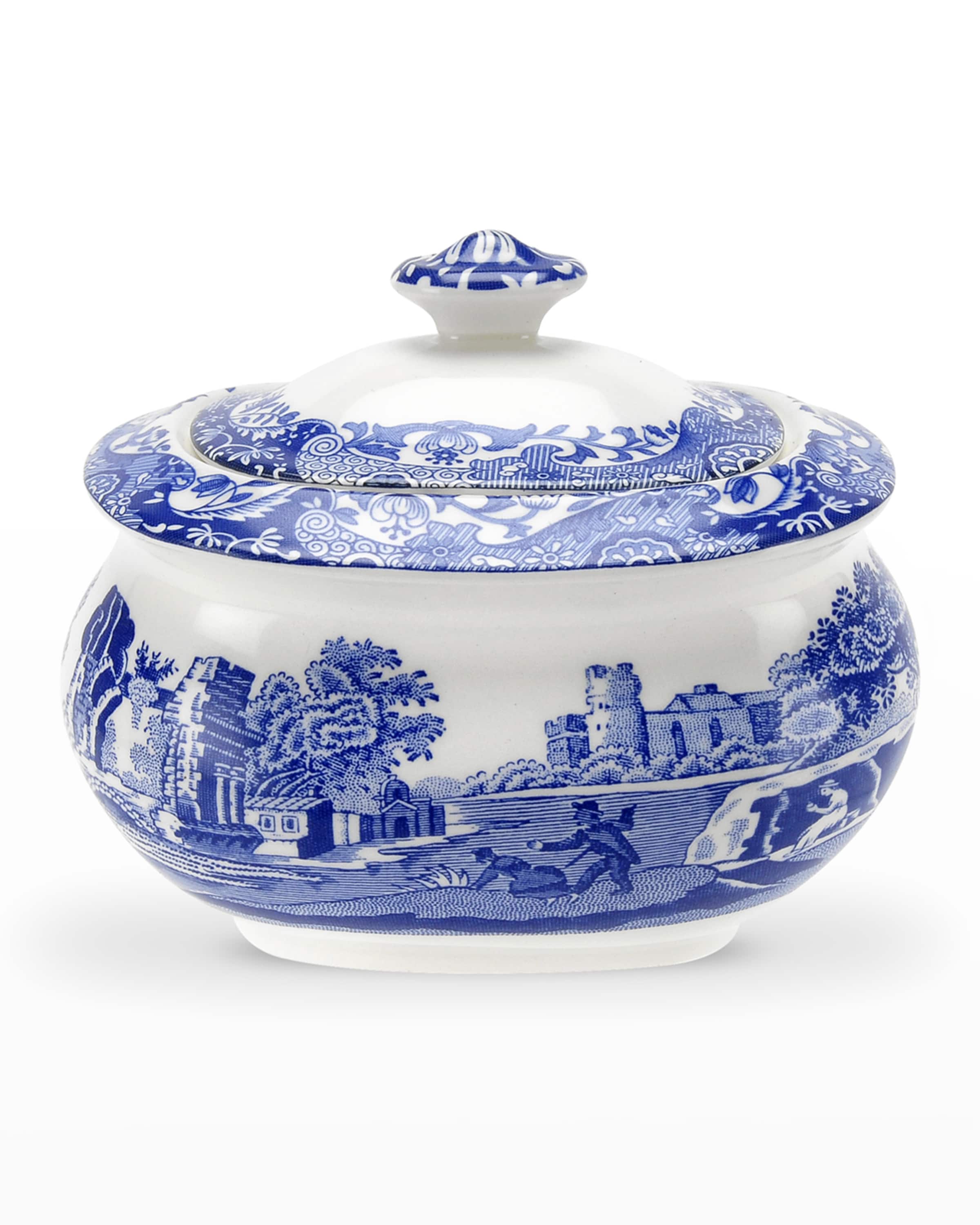 Spode Blue Italian Covered Sugar Bowl