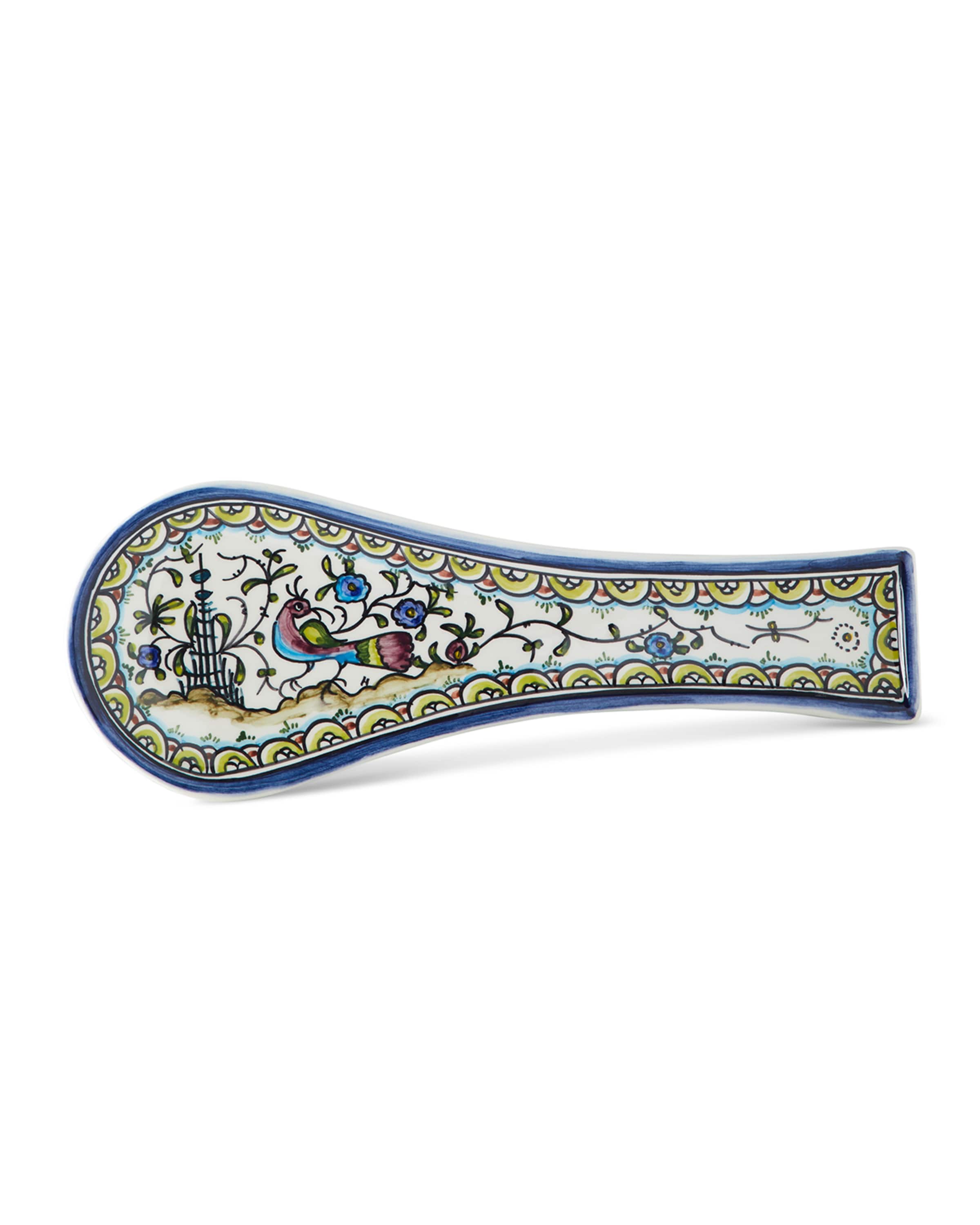 Neiman Marcus Pavoes Blue and Green Spoon Rest