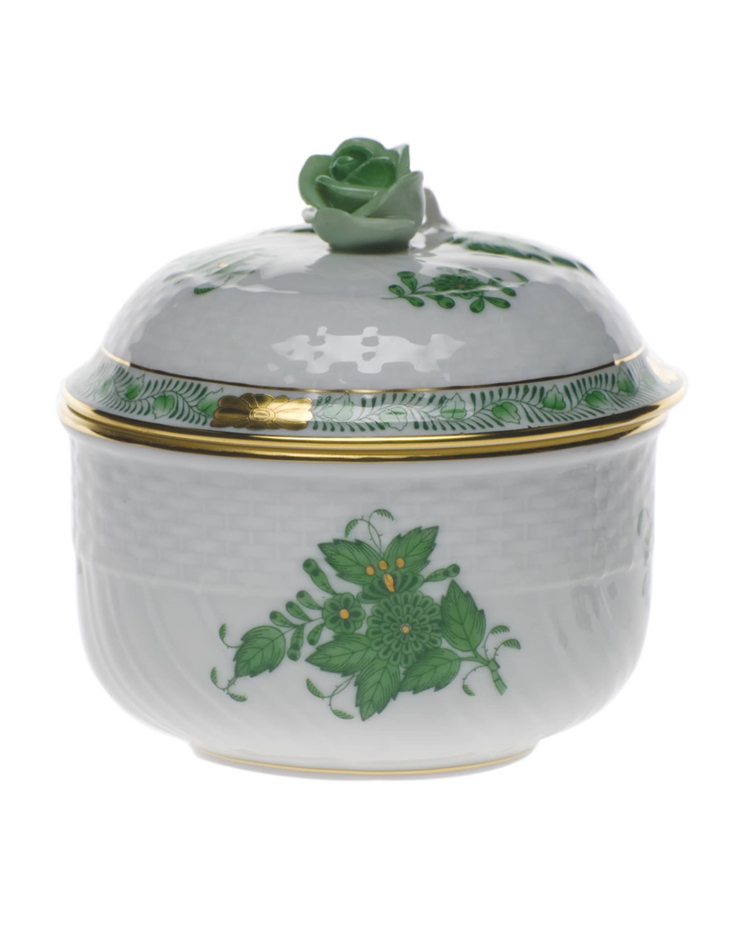 Herend Chinese Bouquet Green Sugar Bowl
