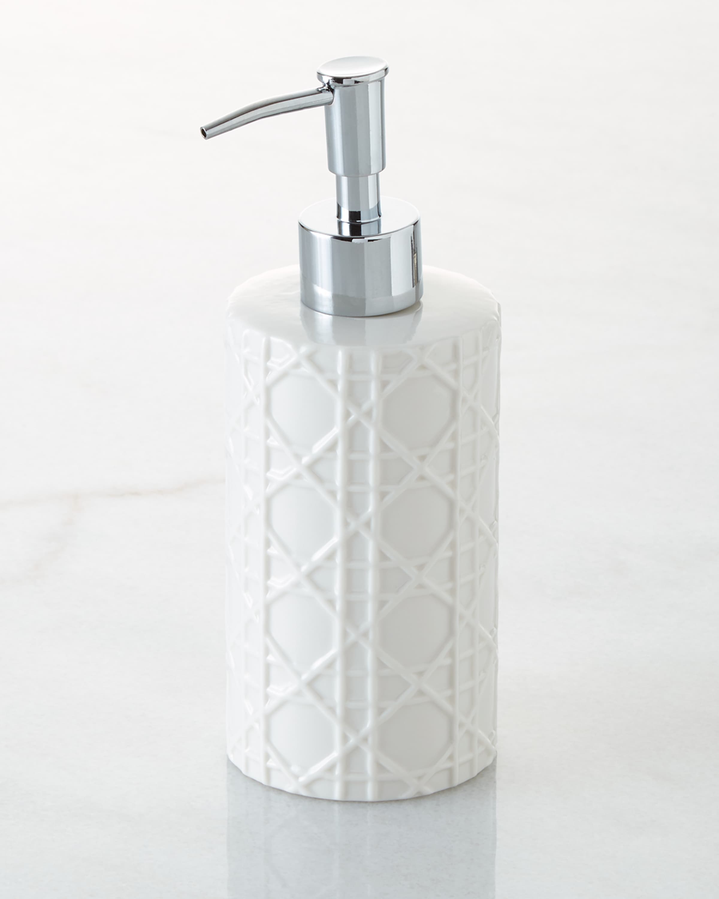 Kassatex Cane Embossed Porcelain Pump Dispenser