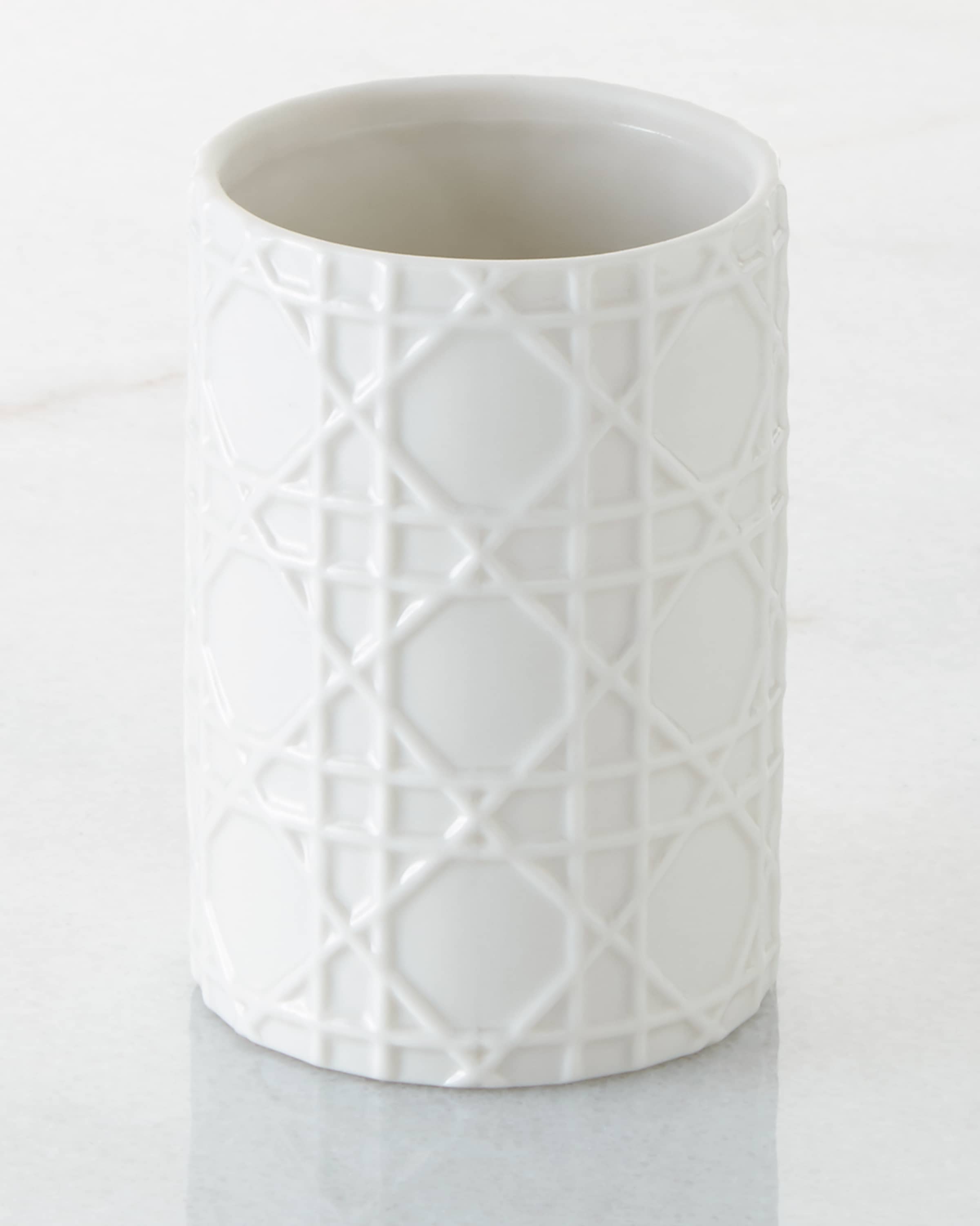 Kassatex Cane Embossed Porcelain Tumbler