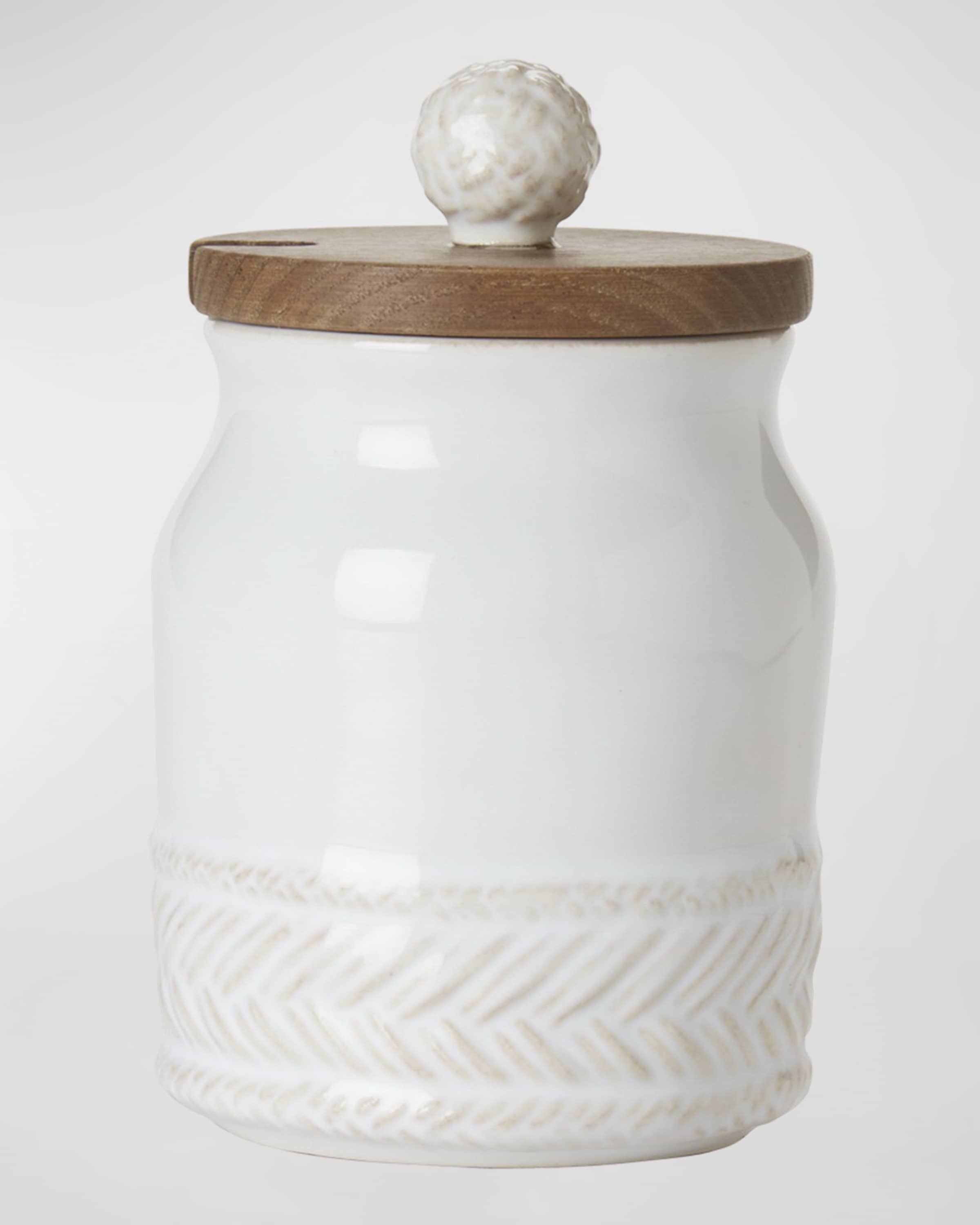 Juliska Le Panier Sugar Bowl with Wooden Lid - Whitewash