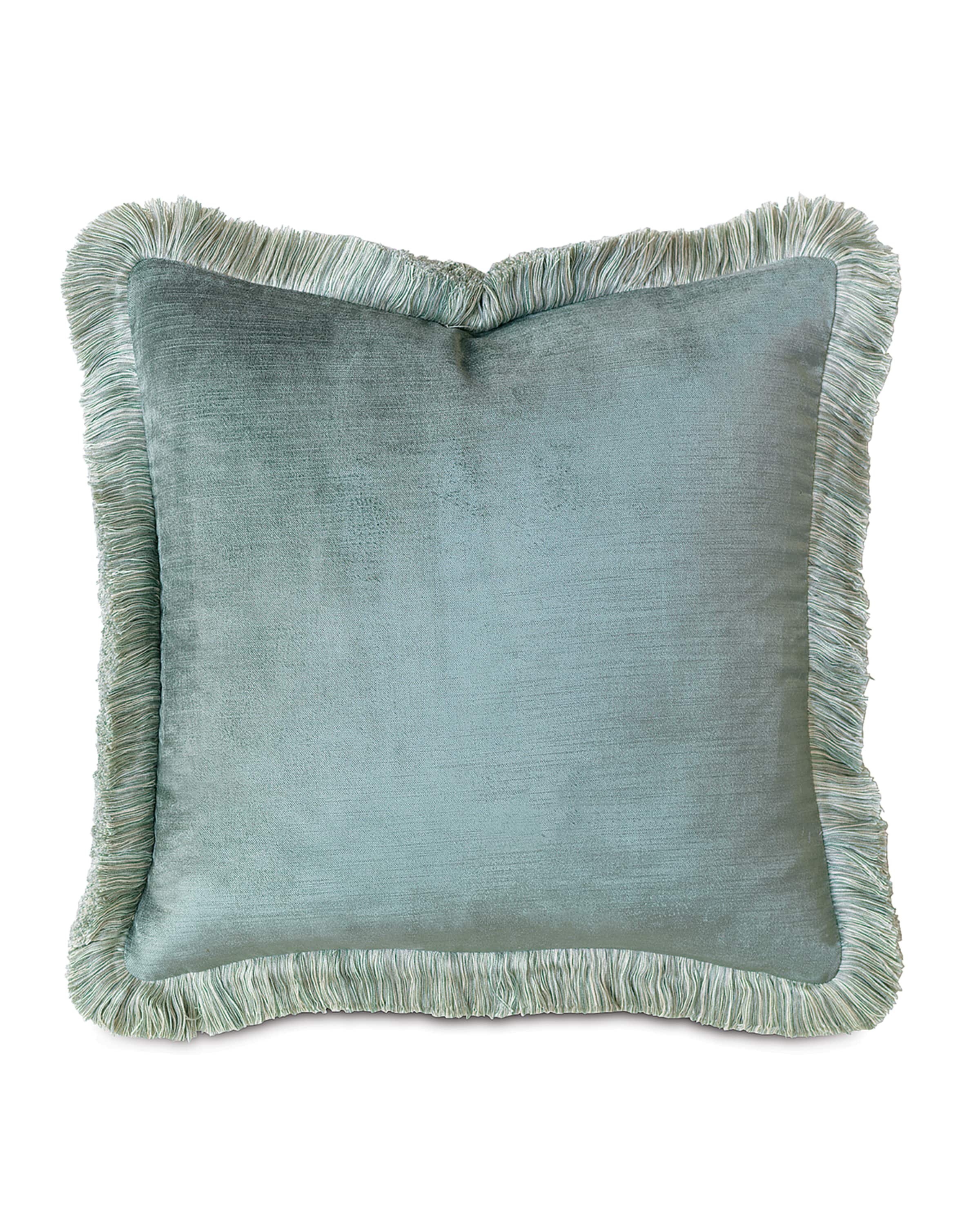 Eastern Accents Central Park Fringed Velvet Pillow, 18"Sq.