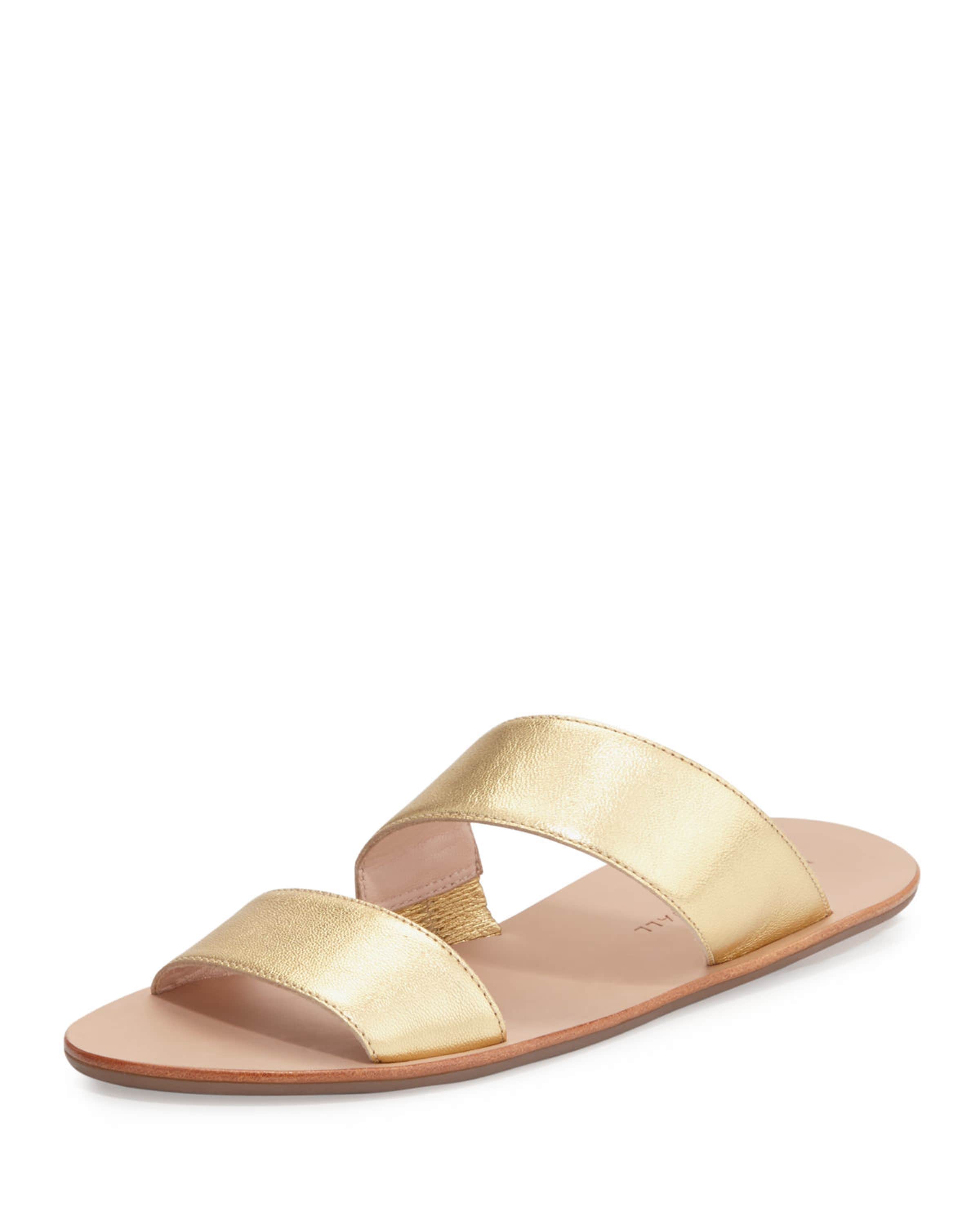 Loeffler Randall Clem Flat Leather Slide Sandal Neiman Marcus